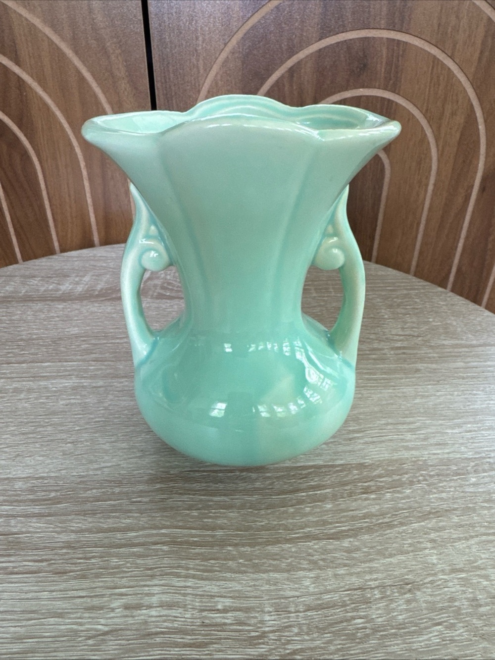 Vintage MCM Mint Green Ceramic Vase by Shawnee Pottery